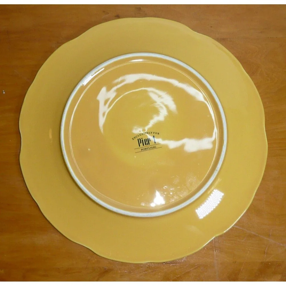 Pier 1 Imports Sunflower Yellow Dinner Plate with Scallop Edge Essential Color